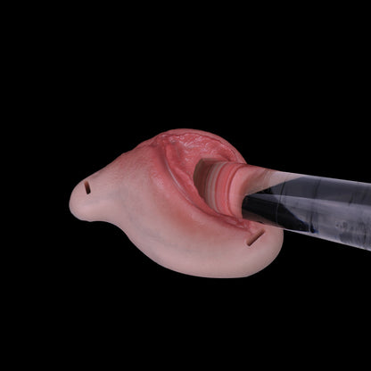 Silicone Pussy Panties in Bespoke Finish with Leather Harness | Seductive Transgender Vaginal Gaff for Private Boudoir Play