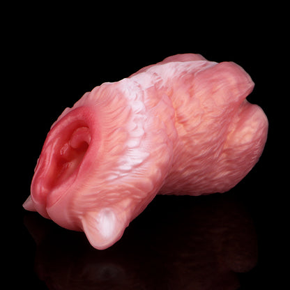 Peach-Pink Wolf Masturbator - Premium Stroker with Fur Texture & Cute Ears