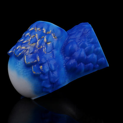 Sekspop Waterdraak – Blauw-gouden siliconen halve body voor fantasy-rollenspellen
