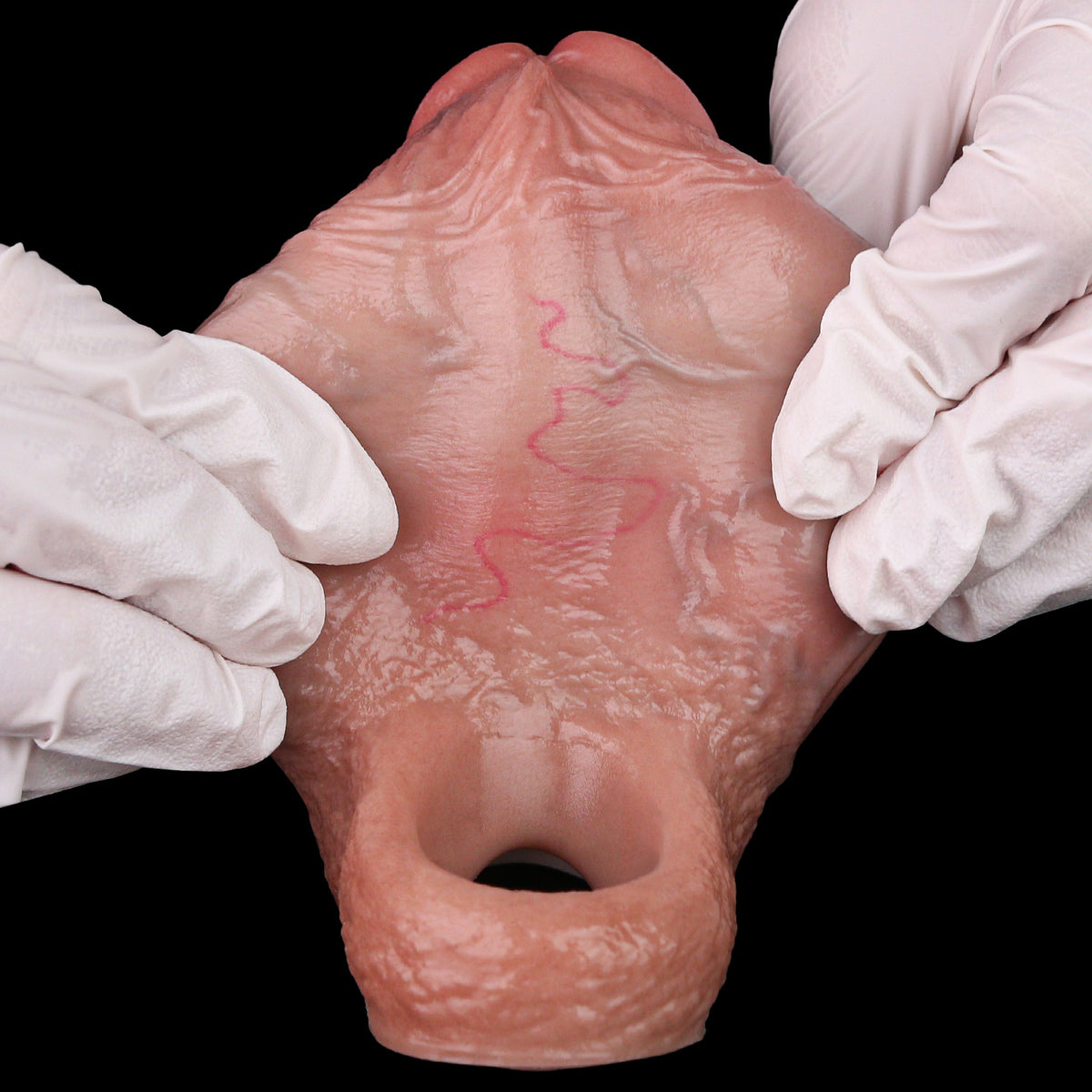 Gaine pénienne profilée – Housse pénienne réaliste en silicone avec anneau de fixation pour des moments à deux