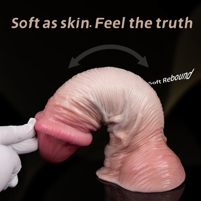 Dual-Density Realistic Dildo – Intense Skin-Fold Texture with Soft Rebound Effect