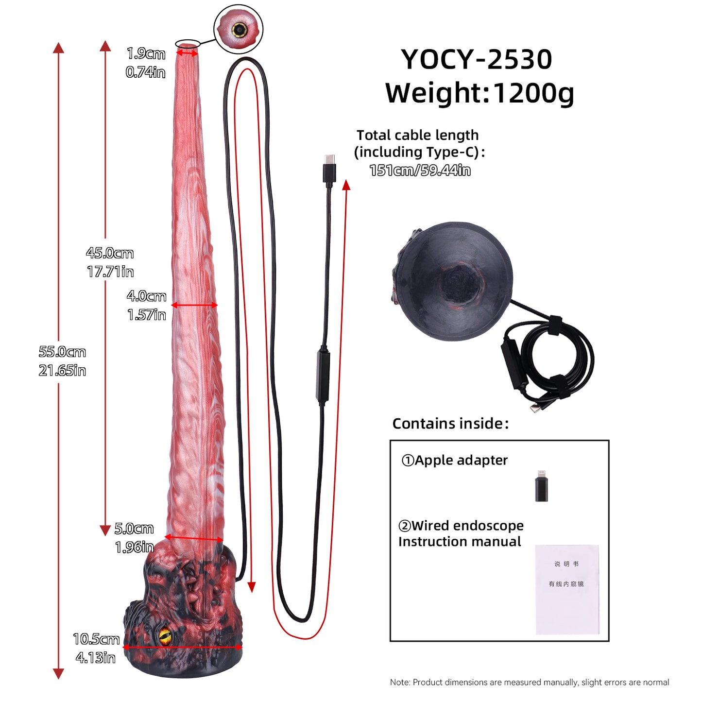 Rotes Drachenauge Long Dildo – Karmesinrot & Weiße Tintenströmungen, Drachenkopf-Sockel mit Goldauge & Drachenschuppen aus Platin-Silikon