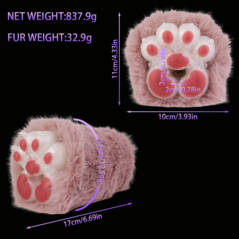 Flauschige Pfote Pocket Pussy – Realistischer Platin-Silikon Masturbator mit abnehmbarem Plüschbezug & engen Texturen
