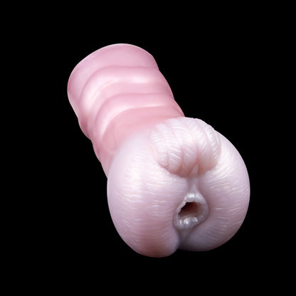 Round Soft Silicone Pocket Pussy – Fantasy Lifelike Toy with Dense Granular Canal for Intense Clenching