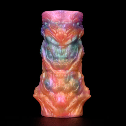Designer Mundknebel – Abyss Totem Silikon Knebel mit Gestapelten Dämonen-Fratzen und Tiefen-Kronenkopf