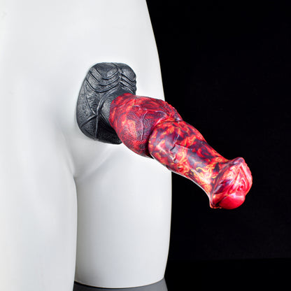 Red and Black Lava Fantasy Dildo - Love the Intense Textures, Fiery Colors, and Imaginative Stimulation