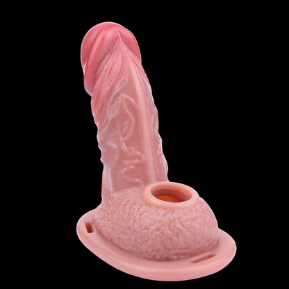 Premium platinum silicone penis sleeve with fixing ring for a perfect fit