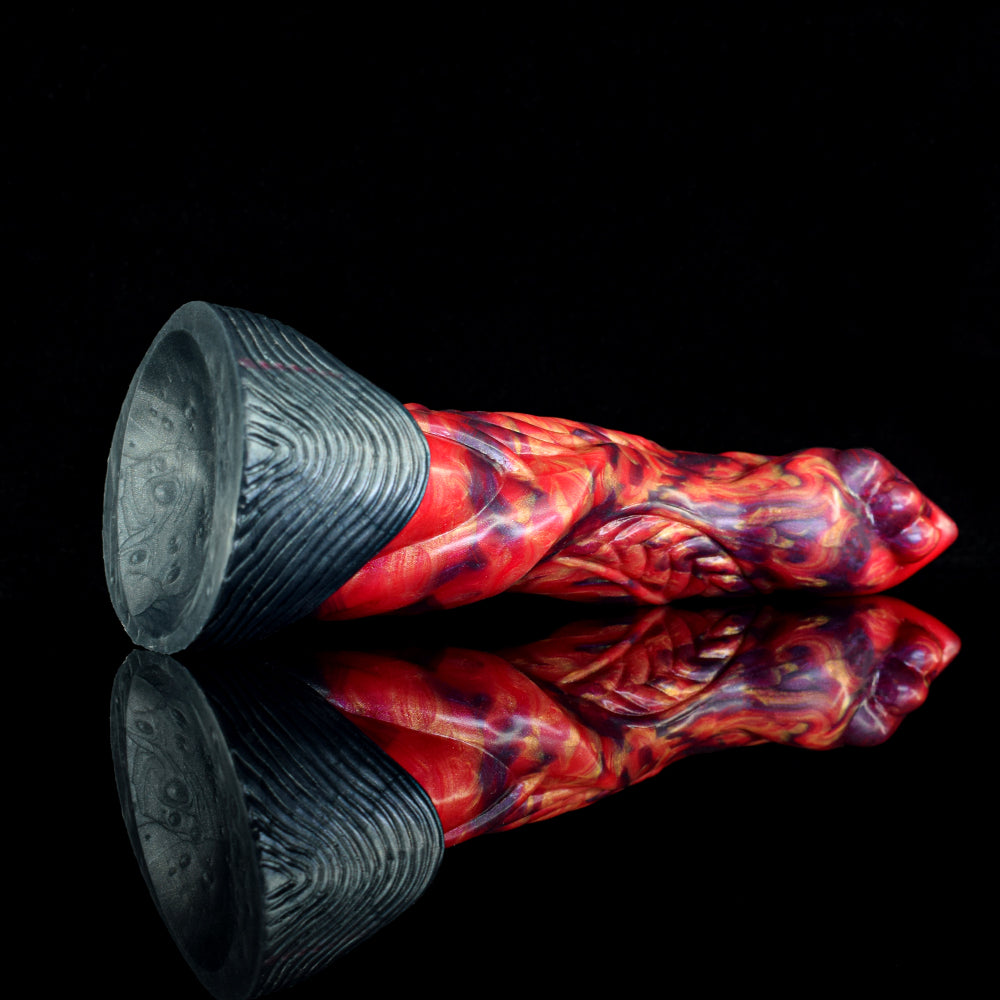 Red Devil Twisted Lava Dildo – Stable Suction Base For Hands-Free Play Perfect for Solo And Couple Sessions
