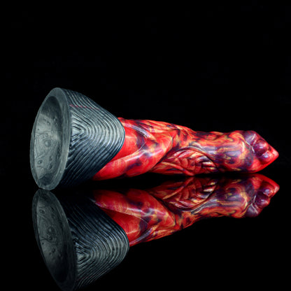 Red Devil Twisted Lava Dildo – Stable Suction Base For Hands-Free Play Perfect for Solo And Couple Sessions
