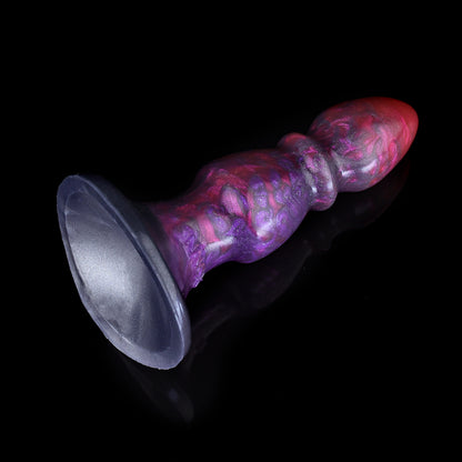 Fantasy Dildo in Violett-Magenta – Mehrfach-Kugeln, Saugnapf & Medizinisches Silikon