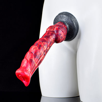 Red Devil Fantasy Dildo – Spiral Head, Suction Cup & Medical Silicone | SilikonLust