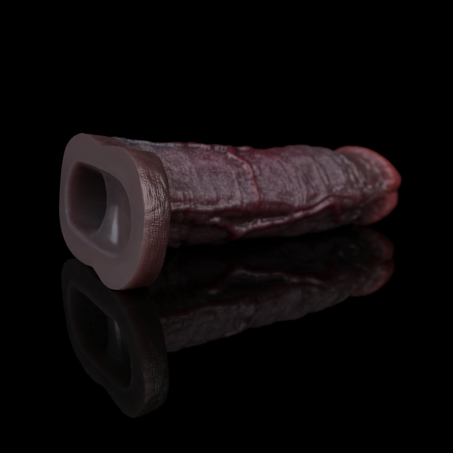 Contoured Dark-Fit Penis Extension Penissleeve - Gabel-Stabilisierung für sichere und komfortable Anwendung