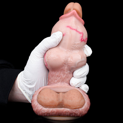 Canine-Inspired Knotted Sleeve made of Platinum Silicone - Realistic Fantasy Penis Sleeve with Double Knot