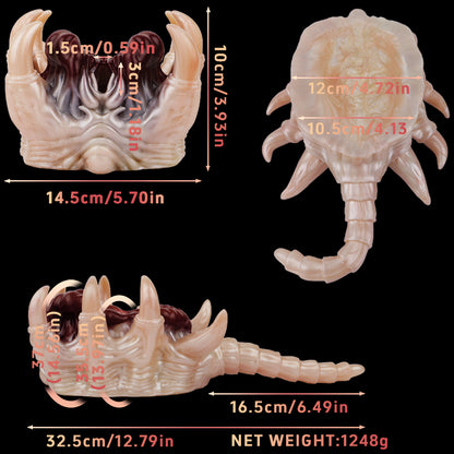 Facehugger Style Silicone Masturbator - Alien Creature Pocket Pussy Double Tooth Entrance Tentacle Grip
