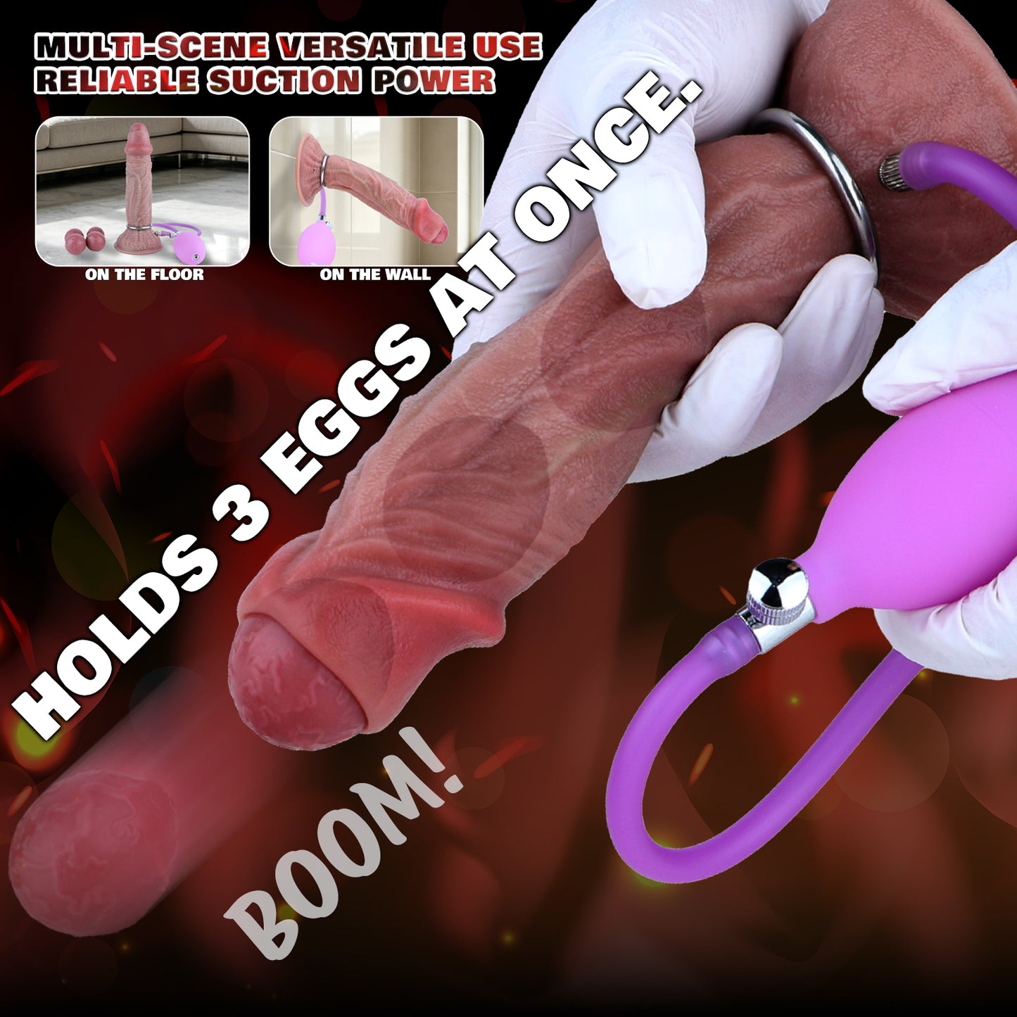 Hautfarbener Eiablage-Dildo mit Saugfuß & Pumpe – Medizinisches Silikon Ovipositor für extremes Kink-Play
