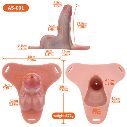 Strap-on Penis Sleeve Flesh Color – Vein Relief, Two Testicles, Urethral Opening & Adjustable Harness System