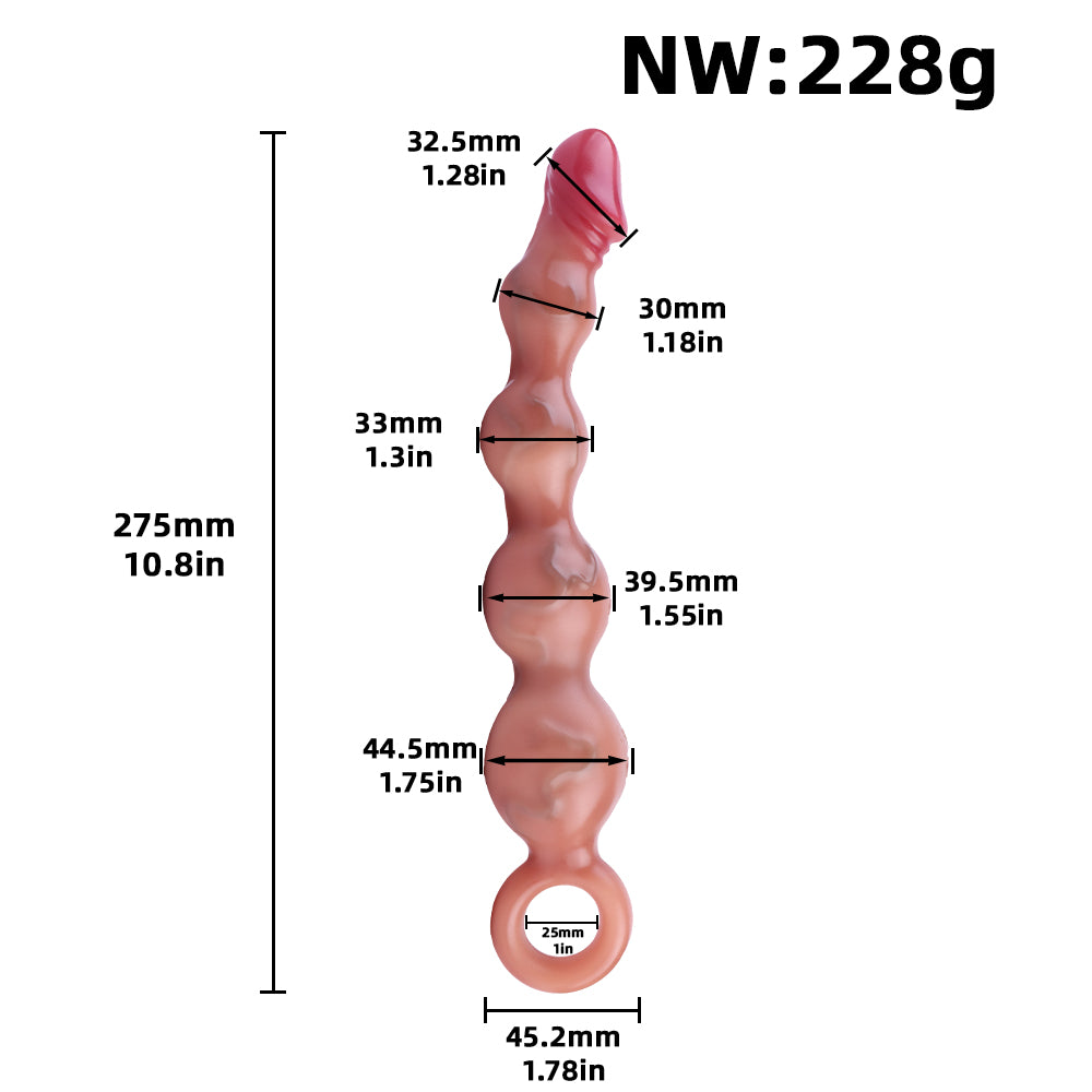 Abgestufter Stepped Anal Plug Silikon - Progressive Expansion Vibrating Beads Glans Spitze