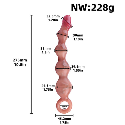 Abgestufter Stepped Anal Plug Silikon - Progressive Expansion Vibrating Beads Glans Spitze