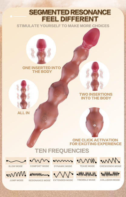 Abgestufter Stepped Anal Plug Silikon - Progressive Expansion Vibrating Beads Glans Spitze