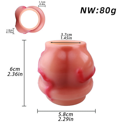Bulge Fantasy Knot Sleeve Platinum Silicone - Textured Delay Ring mit Organischen Ausbuchtungen und Enhanced Stimulation