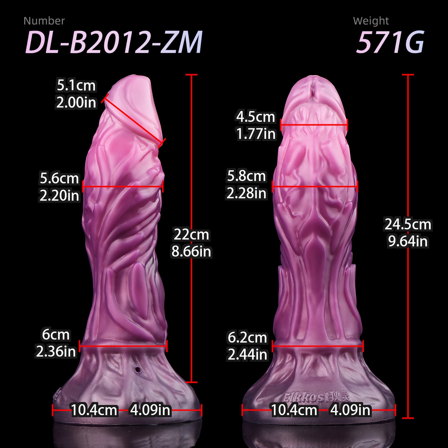 Fantasy Silicone Penis - Violett Fischgrät Armor Dildo | Squirting Saugnapf Platin-Silikon SilikonLust