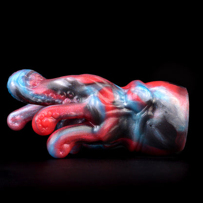 Tentacle Silicone Mouth Gag – Fantasy Silicone Mouth Plug mit Harnais-Lederband und Goldenen Beschlägen