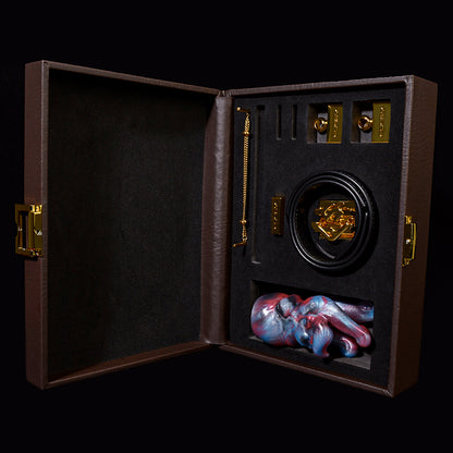 Tentacle Silicone Mouth Gag – Fantasy Silicone Mouth Plug mit Harnais-Lederband und Goldenen Beschlägen
