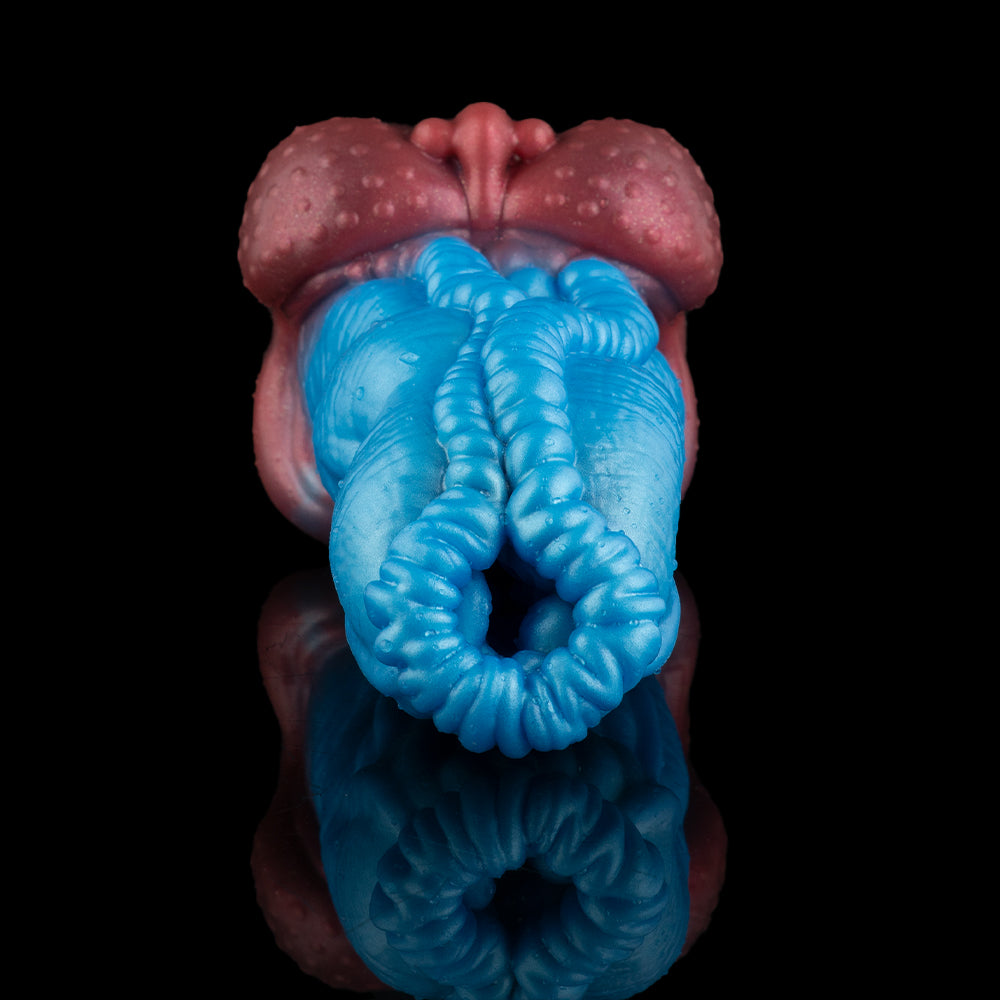 Alien Pocket Pussy – Platinum Silicone Cyberpunk Masturbator with Tight Ribbed Entrance & Extreme Suction