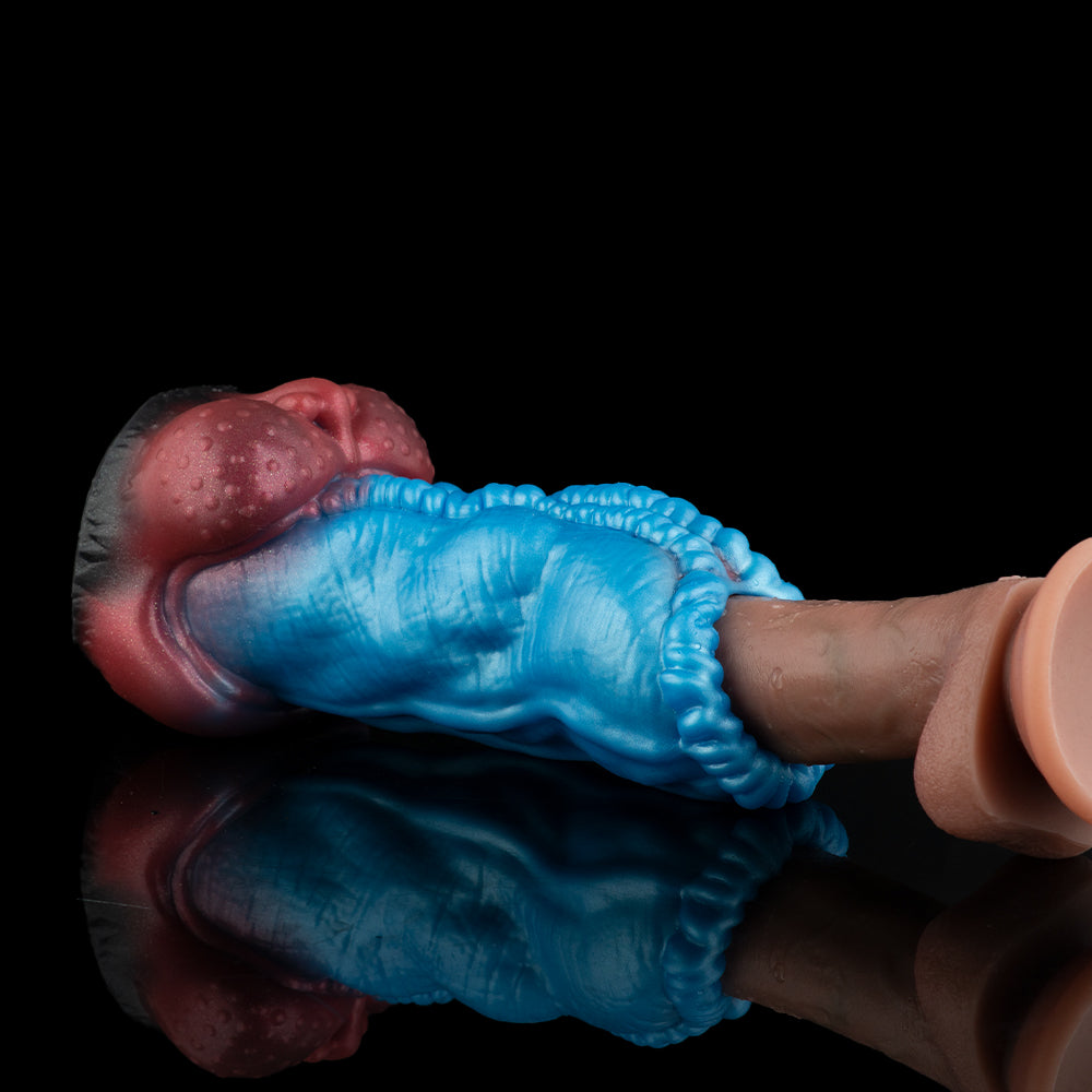 Alien Pocket Pussy – Platinum Silicone Cyberpunk Masturbator with Tight Ribbed Entrance & Extreme Suction