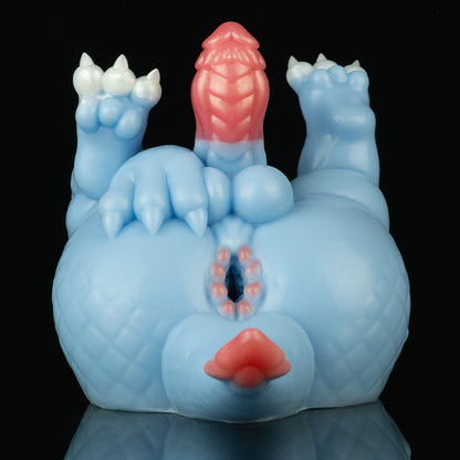 Drachen Masturbator – Eisblau & Pink | Fantasie-Stimulator aus Platin-Silikon