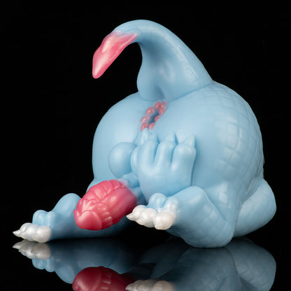 Drachen Masturbator – Eisblau & Pink | Fantasie-Stimulator aus Platin-Silikon