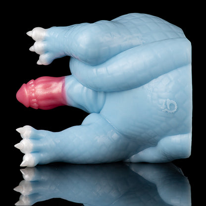 Drachen Masturbator – Eisblau & Pink | Fantasie-Stimulator aus Platin-Silikon