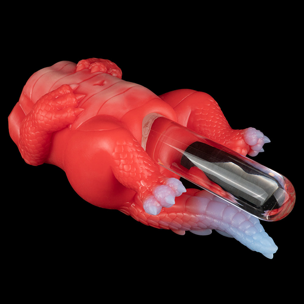 Draco-Ignis: Realistischer Drachen-Masturbator aus Platin-Silikon mit Schwanz-Griff