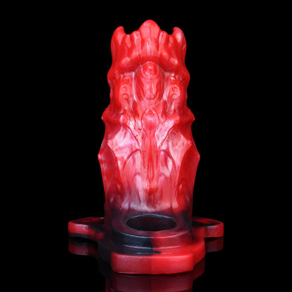 Demon Wing Penis Sleeve Silicone - Daemon Crown Bat Wings Erection Sleeve Small Penis Red