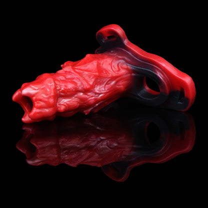 Demon Wing Penis Sleeve Silicone - Daemon Crown Bat Wings Erection Sleeve Small Penis Red