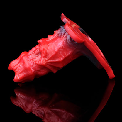 Demon Wing Penis Sleeve Silicone - Daemon Crown Bat Wings Erection Sleeve Small Penis Red