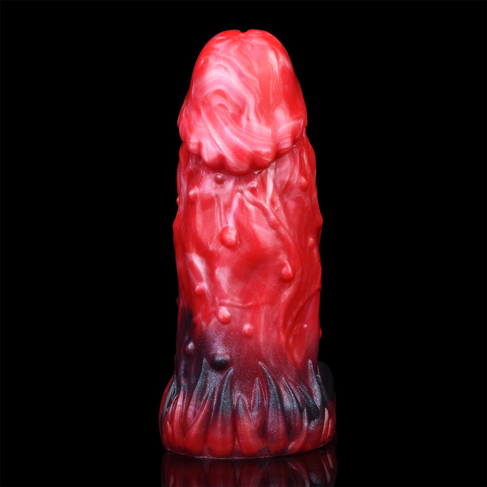 Arthropod Bio-Pod Penis Sleeve Silicone - Micropenis Erection Sleeve Segmented Armor Double Ring Red