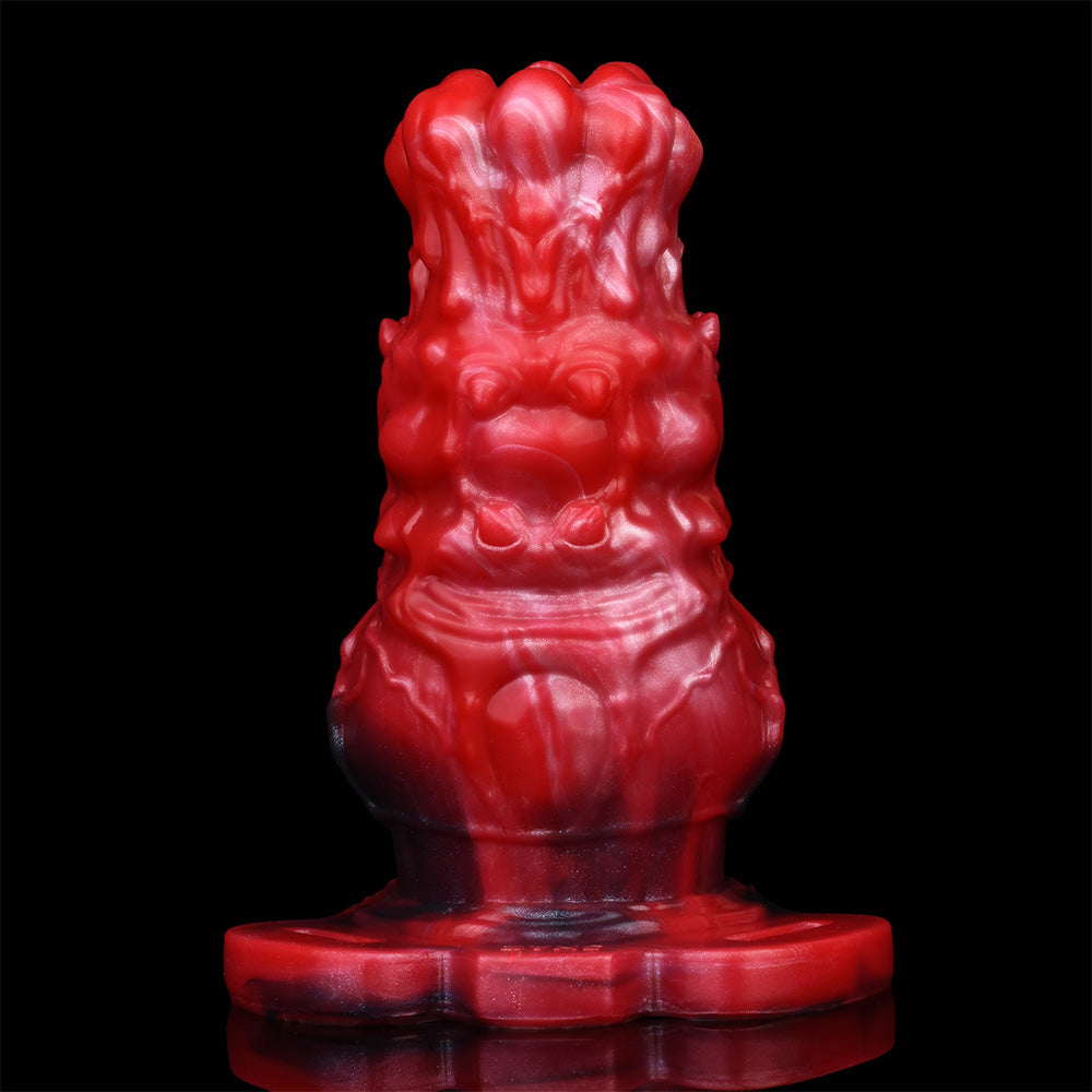 Blutroter Drachen-Penis Sleeve – Texturiert, Vibrierend & Hands-Free