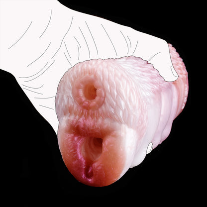 Biomimetic Canine Anatomy Pocket Pussy with Vacuum Suction Canal – Dual Channel Bestial Design