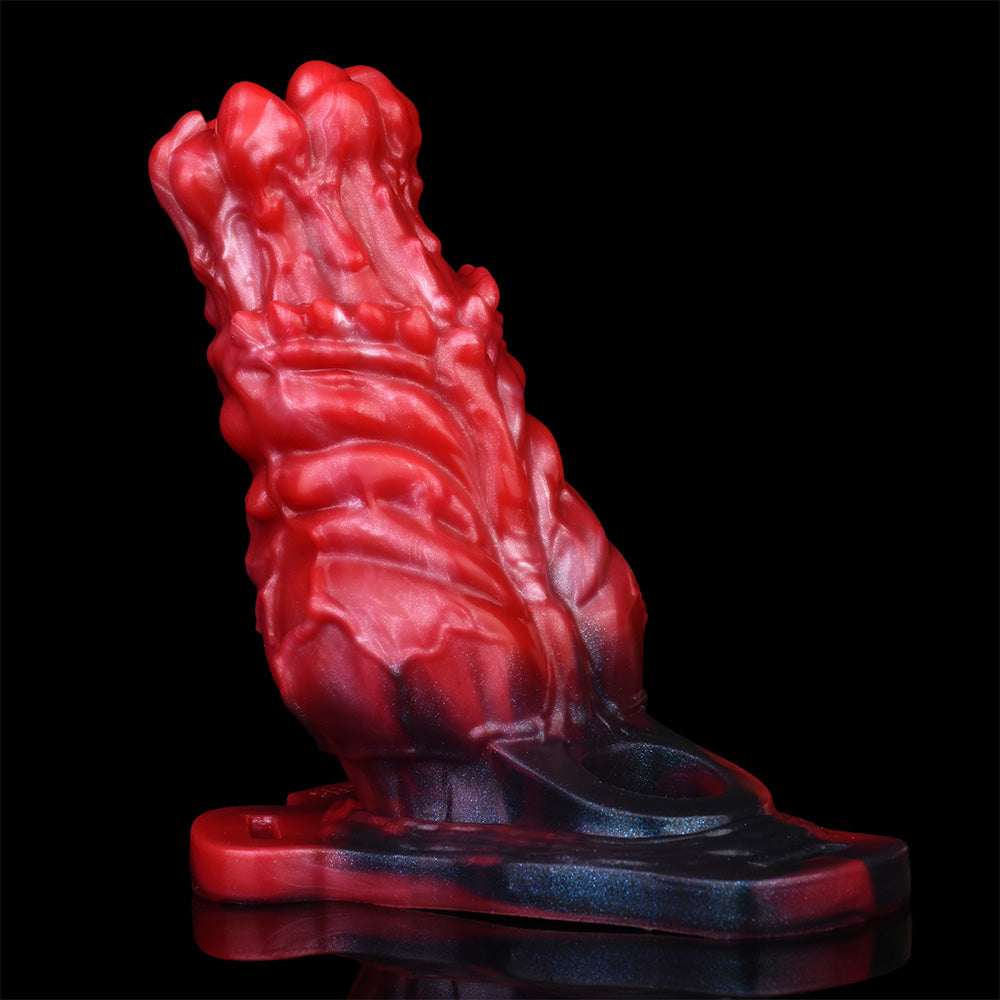 Volcanic Magma Fantasy Penis Sleeve – Lava Crown & Carbon Red Cast | SilikonLust