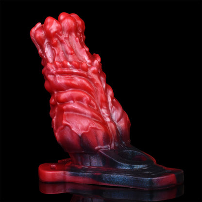 Volcanic Magma Fantasy Penis Sleeve – Lava Crown & Carbon Red Cast | SilikonLust