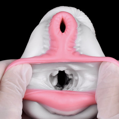 Mystic Equine Horsepussy: Weiß-Grauer Fantasy Doppelkanal-Masturbator