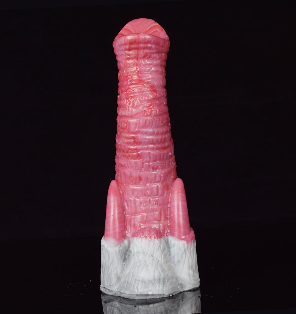 Biomimetischer Elefantenrüssel Dildo mit Elefantenhaut  – Flexibler Tier-Phallus in Perlglanz