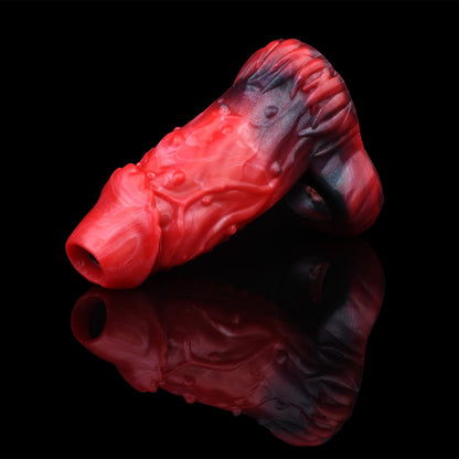 Asymmetrical Penis Sheath for Small Penises – Organic Spikes and Serpentine Scales for Penis Enlargement