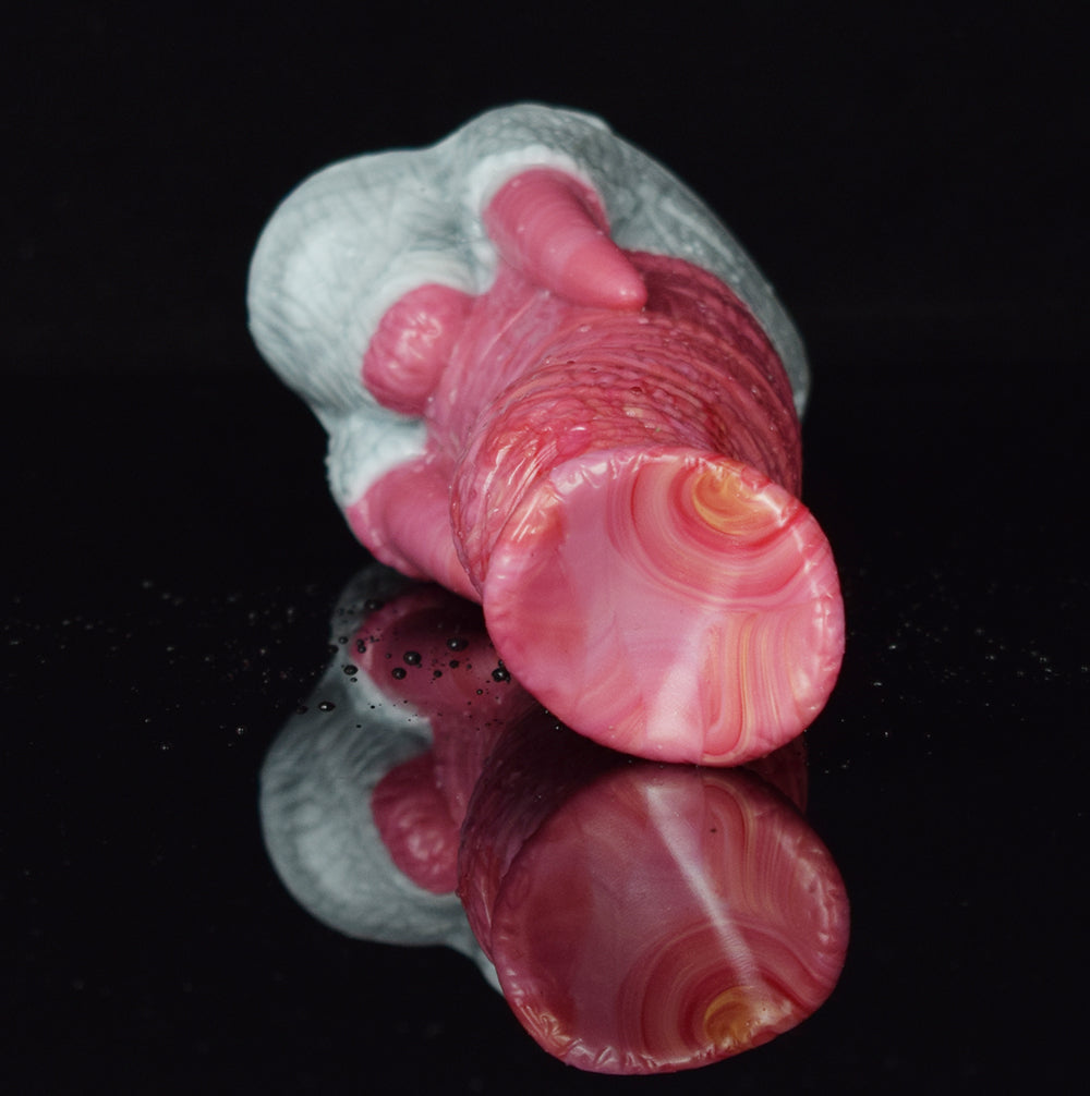 Biomimetischer Elefantenrüssel Dildo mit Elefantenhaut  – Flexibler Tier-Phallus in Perlglanz