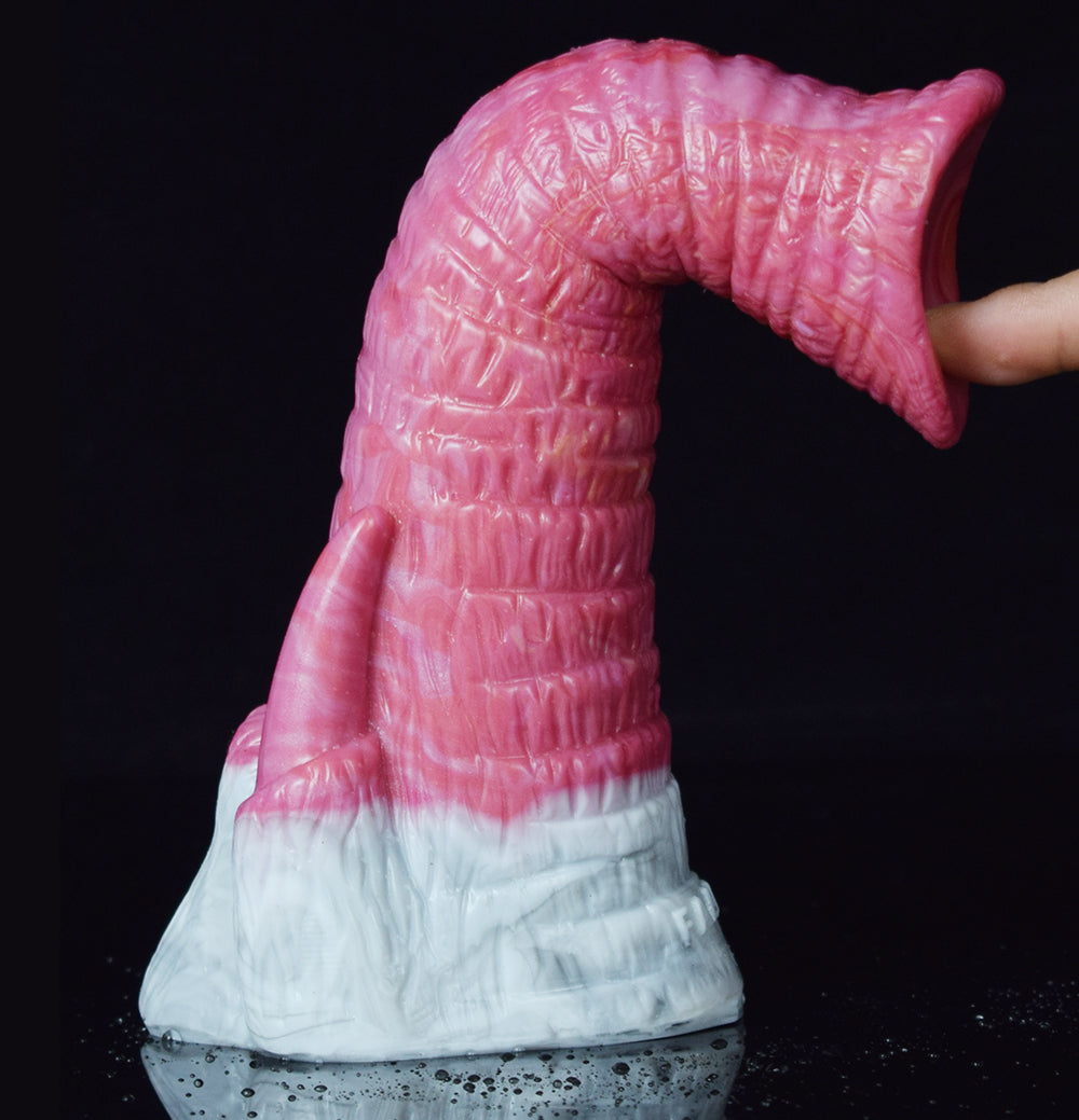 Biomimetischer Elefantenrüssel Dildo mit Elefantenhaut  – Flexibler Tier-Phallus in Perlglanz
