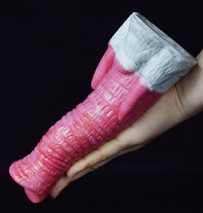 Biomimetischer Elefantenrüssel Dildo mit Elefantenhaut  – Flexibler Tier-Phallus in Perlglanz