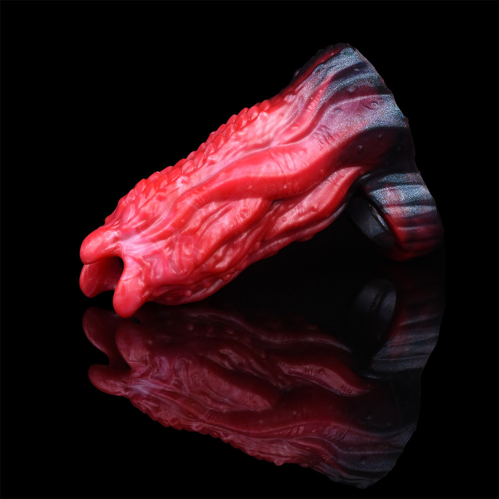 Alien Worm Monster Cock Sleeve - Hollow Fantasy Dildo | Double Horn Maw Platinum Silicone SiliconeLust