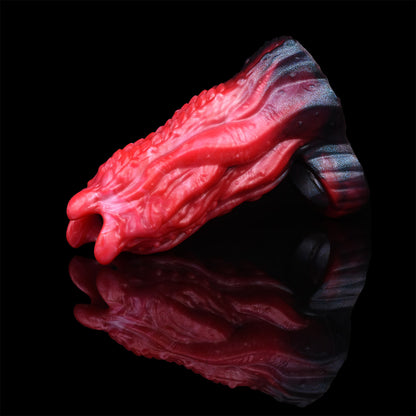 Alien Worm Monster Cock Sleeve - Hollow Fantasy Dildo | Double Horn Maw Platinum Silicone SiliconeLust