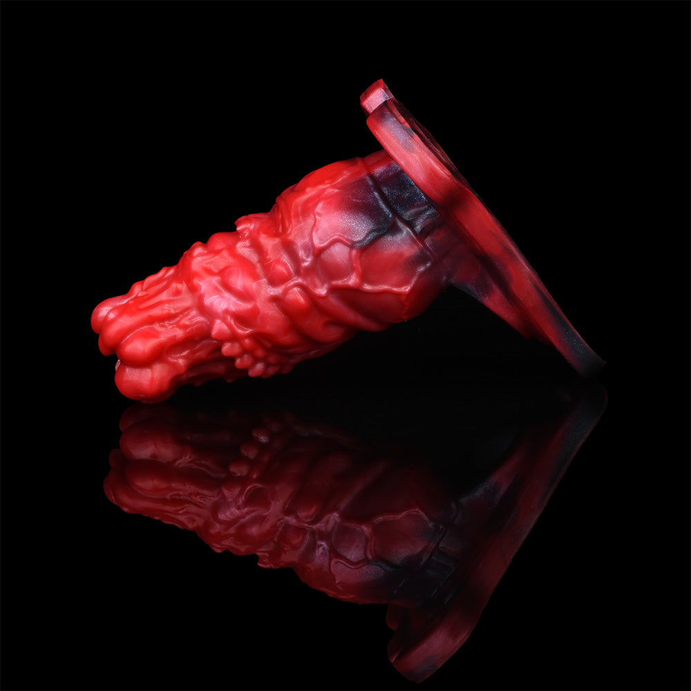 Volcanic Magma Fantasy Penis Sleeve – Lava Crown & Carbon Red Cast | SilikonLust